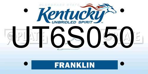 UT6S050 Kentucky License Plate
