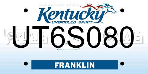 UT6S080 Kentucky License Plate