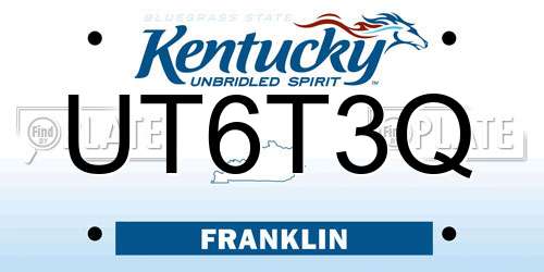 UT6T3Q Kentucky License Plate