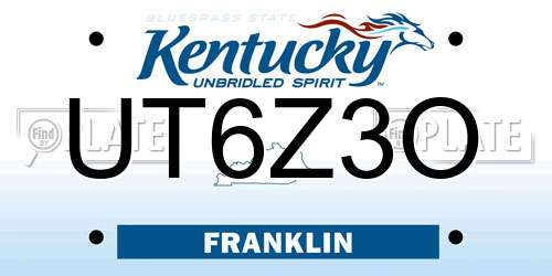 UT6Z3O Kentucky License Plate