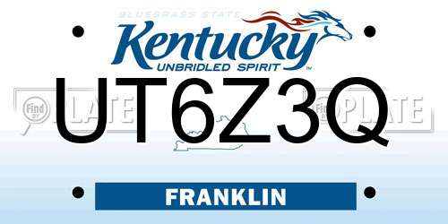 UT6Z3Q Kentucky License Plate
