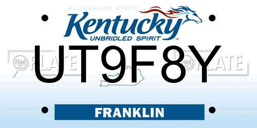 UT9F8Y Kentucky License Plate
