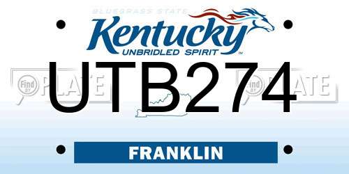 UTB274 Kentucky License Plate