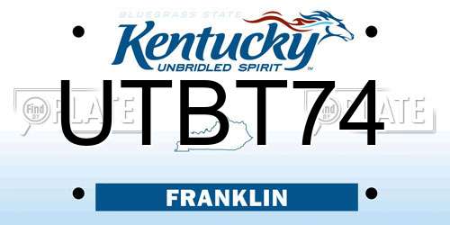 UTBT74 Kentucky License Plate
