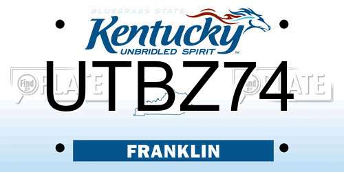 UTBZ74 Kentucky License Plate
