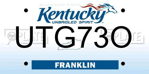 UTG73O Kentucky License Plate
