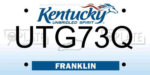 UTG73Q Kentucky License Plate
