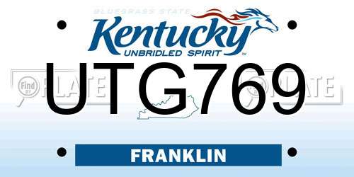 UTG769 Kentucky License Plate