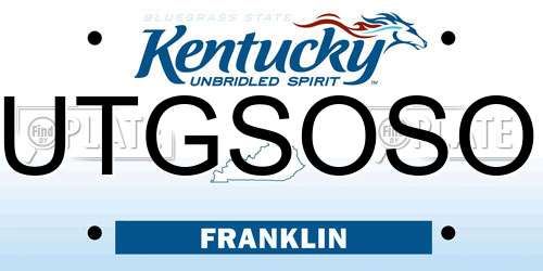 UTGSOSO Kentucky License Plate