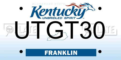 UTGT30 Kentucky License Plate