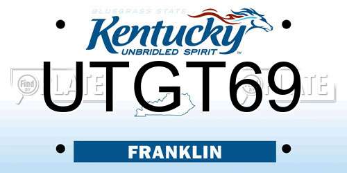 UTGT69 Kentucky License Plate