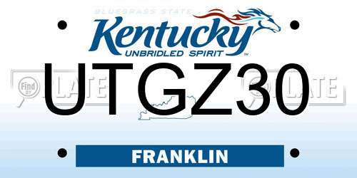 UTGZ30 Kentucky License Plate