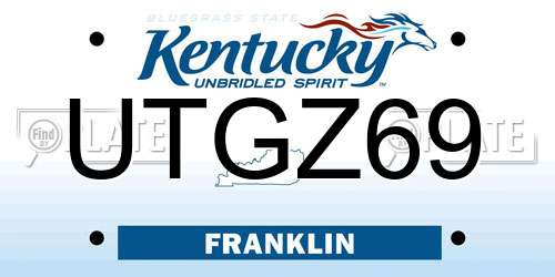 UTGZ69 Kentucky License Plate