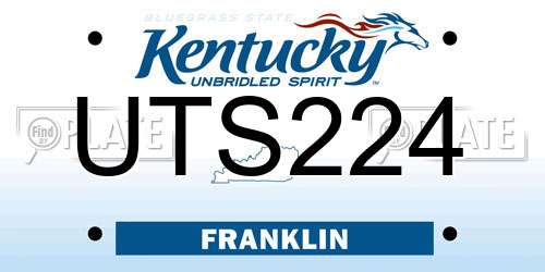 UTS224 Kentucky License Plate