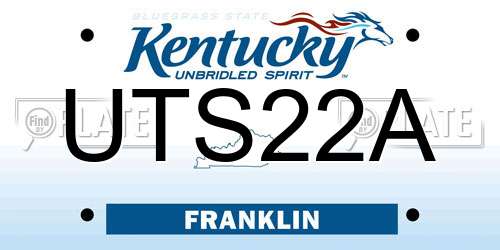 UTS22A Kentucky License Plate