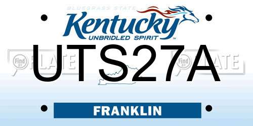 UTS27A Kentucky License Plate