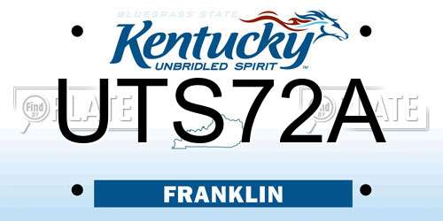 UTS72A Kentucky License Plate