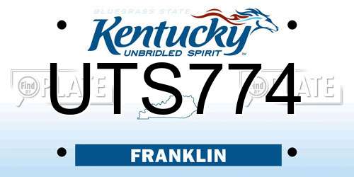 UTS774 Kentucky License Plate