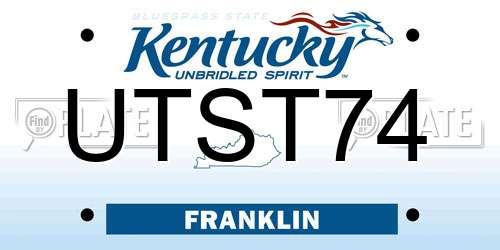 UTST74 Kentucky License Plate