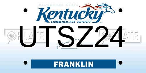 UTSZ24 Kentucky License Plate