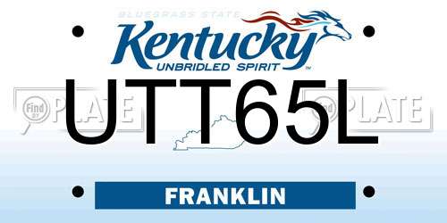 UTT65L Kentucky License Plate