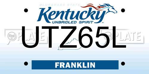 UTZ65L Kentucky License Plate