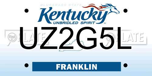 UZ2G5L Kentucky License Plate