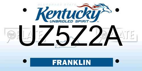 UZ5Z2A Kentucky License Plate
