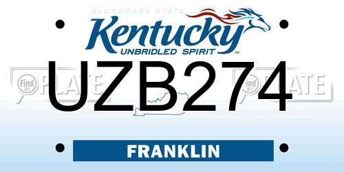 UZB274 Kentucky License Plate