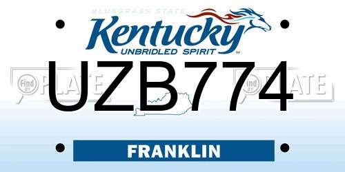 UZB774 Kentucky License Plate