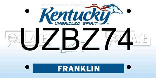 UZBZ74 Kentucky License Plate