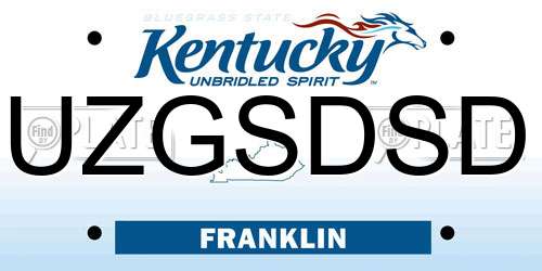 UZGSDSD Kentucky License Plate
