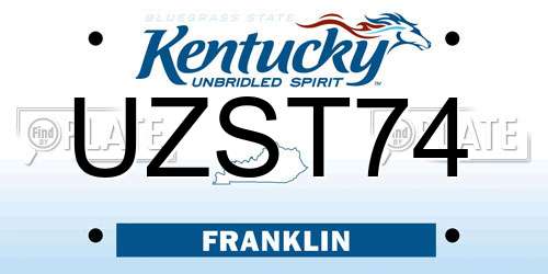 UZST74 Kentucky License Plate