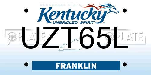 UZT65L Kentucky License Plate