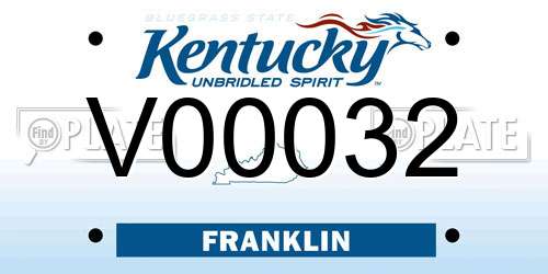 V00032 Kentucky License Plate