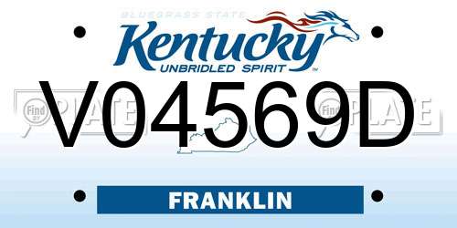 V04569D Kentucky License Plate