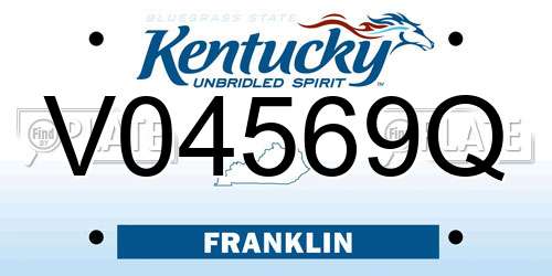 V04569Q Kentucky License Plate