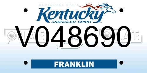 V048690 Kentucky License Plate