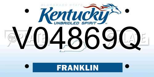 V04869Q Kentucky License Plate