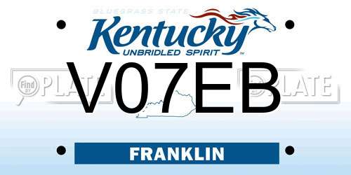 V07EB Kentucky License Plate