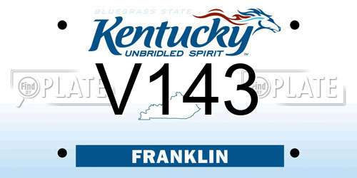 V143 Kentucky License Plate