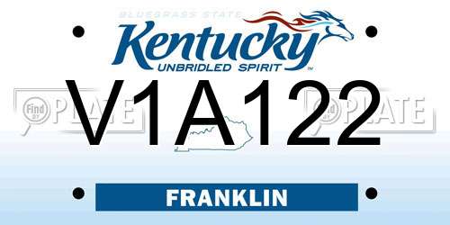 V1A122 Kentucky License Plate