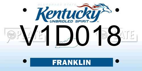V1D018 Kentucky License Plate