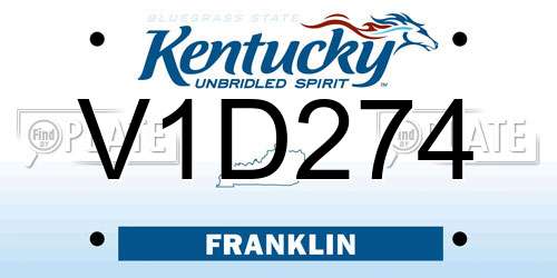 V1D274 Kentucky License Plate