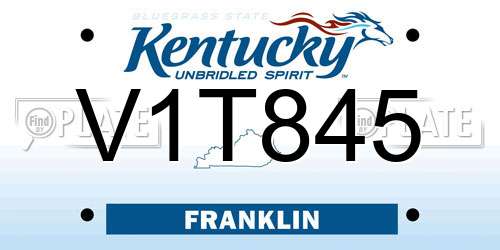 V1T845 Kentucky License Plate
