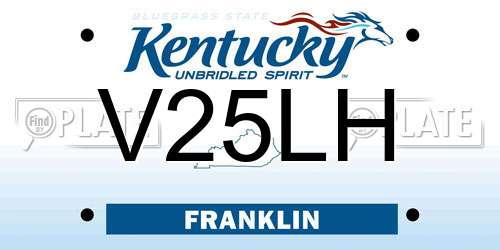 V25LH Kentucky License Plate
