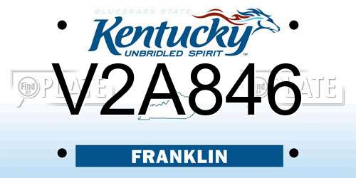 V2A846 Kentucky License Plate