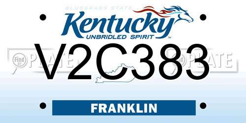 V2C383 Kentucky License Plate