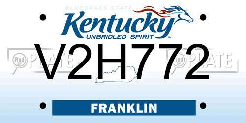 V2H772 Kentucky License Plate