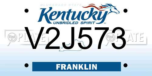 V2J573 Kentucky License Plate